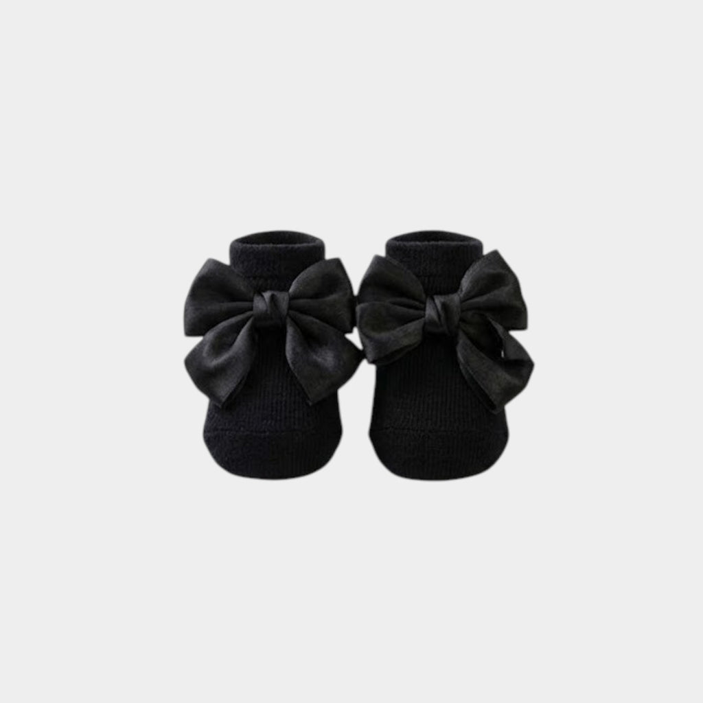 Boutique Satin Bow Ribbed Ankle Socks