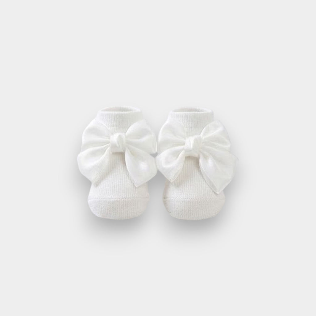 Boutique Satin Bow Ribbed Ankle Socks