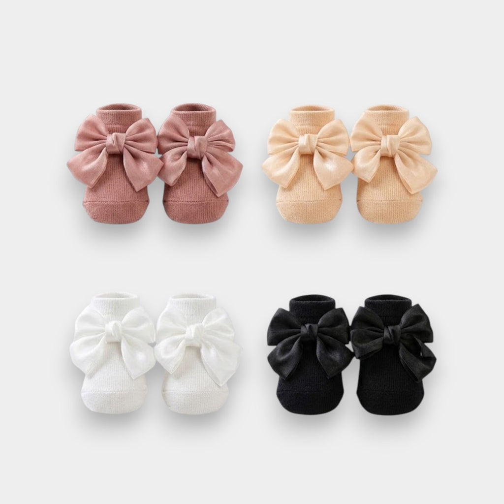 Boutique Satin Bow Ribbed Ankle Socks