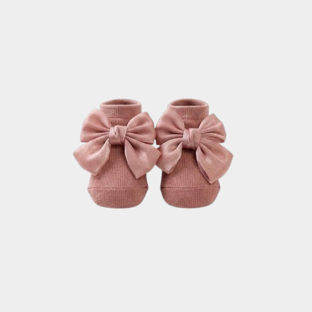 Boutique Satin Bow Ribbed Ankle Socks
