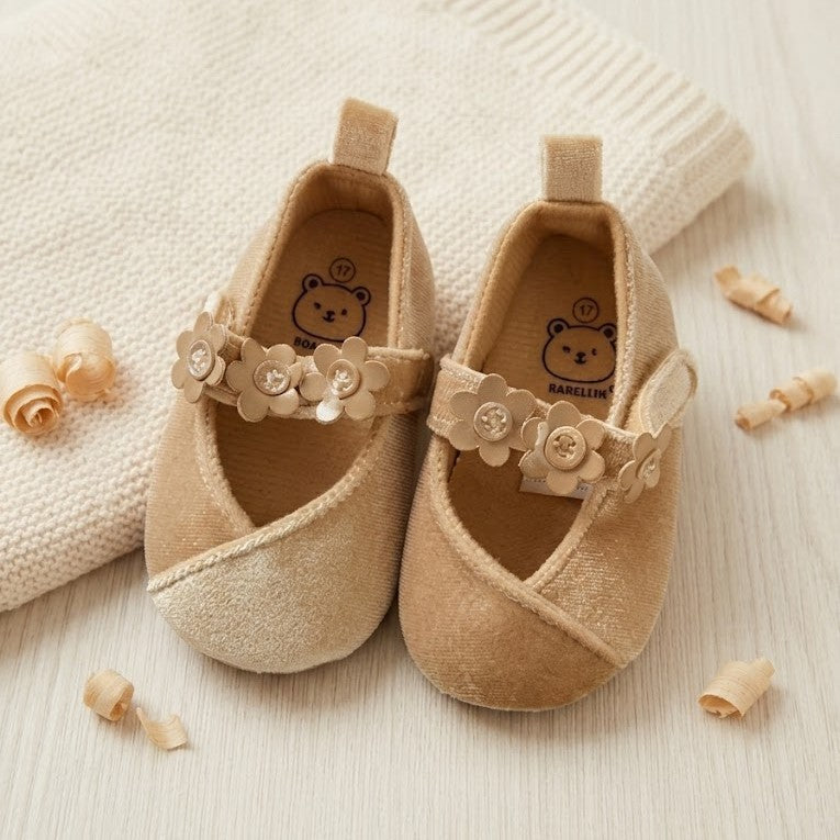 Velvet Blossom Crossover Ballet Booties