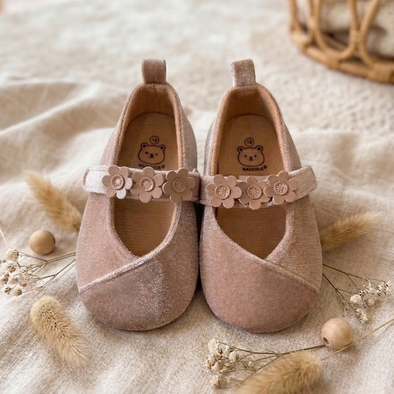 Velvet Blossom Crossover Ballet Booties