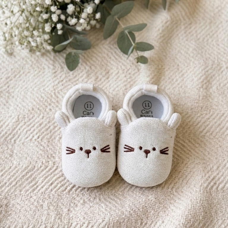 Sweet Kitty Knit Soft Sole Moccasins