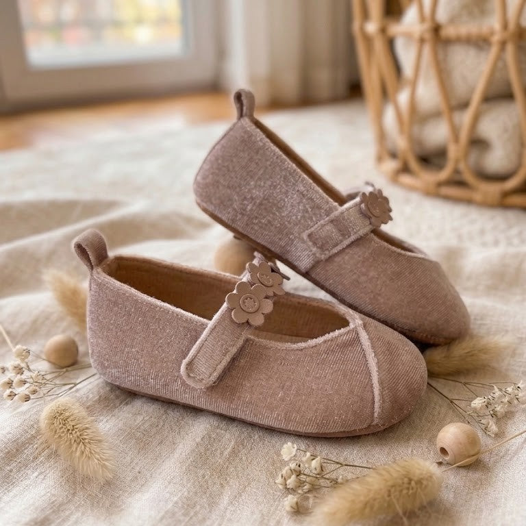 Velvet Blossom Crossover Ballet Booties