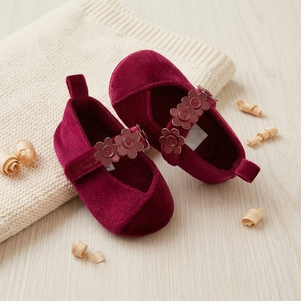 Velvet Blossom Crossover Ballet Booties