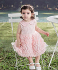 Pink Ruffle Lace Party Dress for Baby Girls