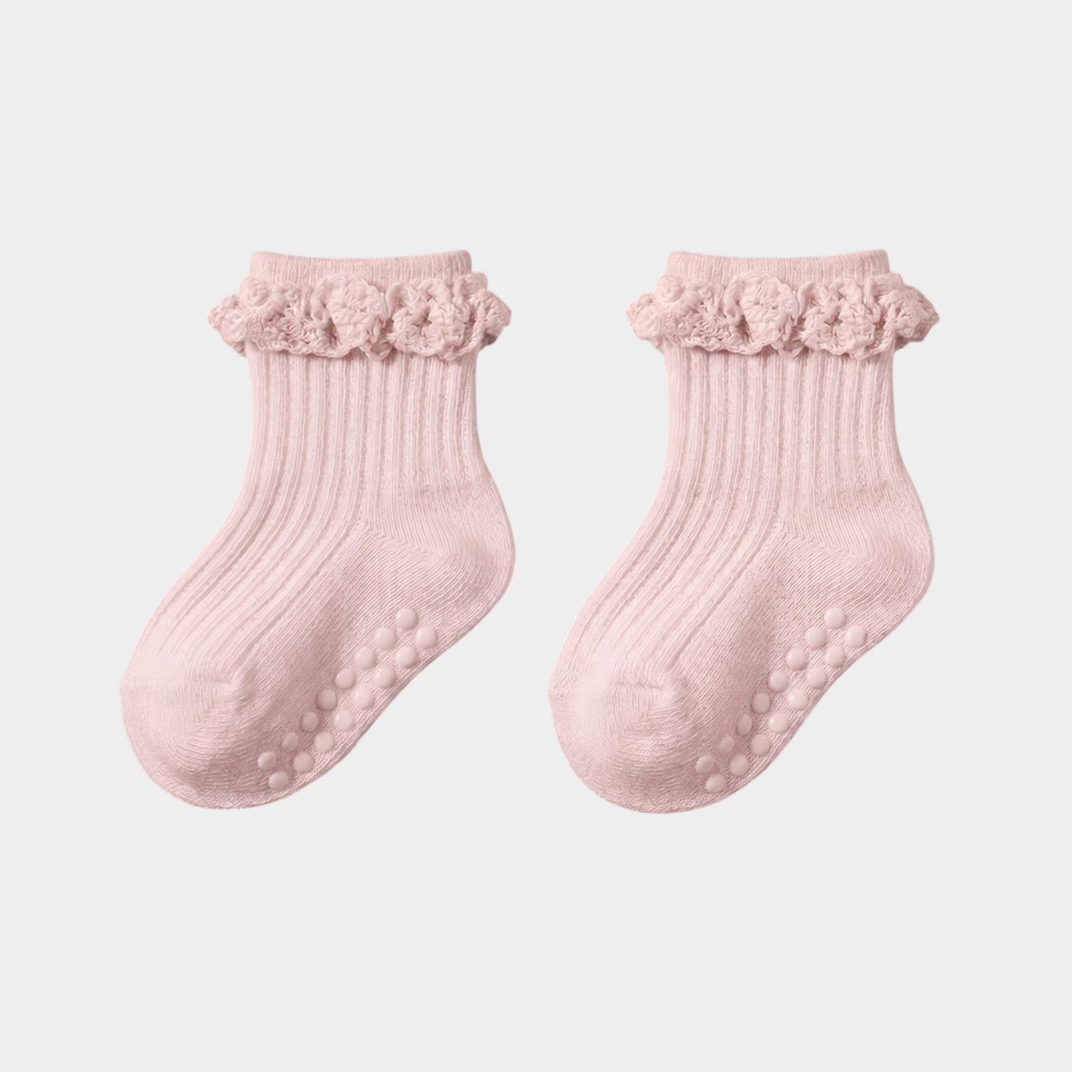 Delicate Lace Ruffle Ribbed Ankle Socks