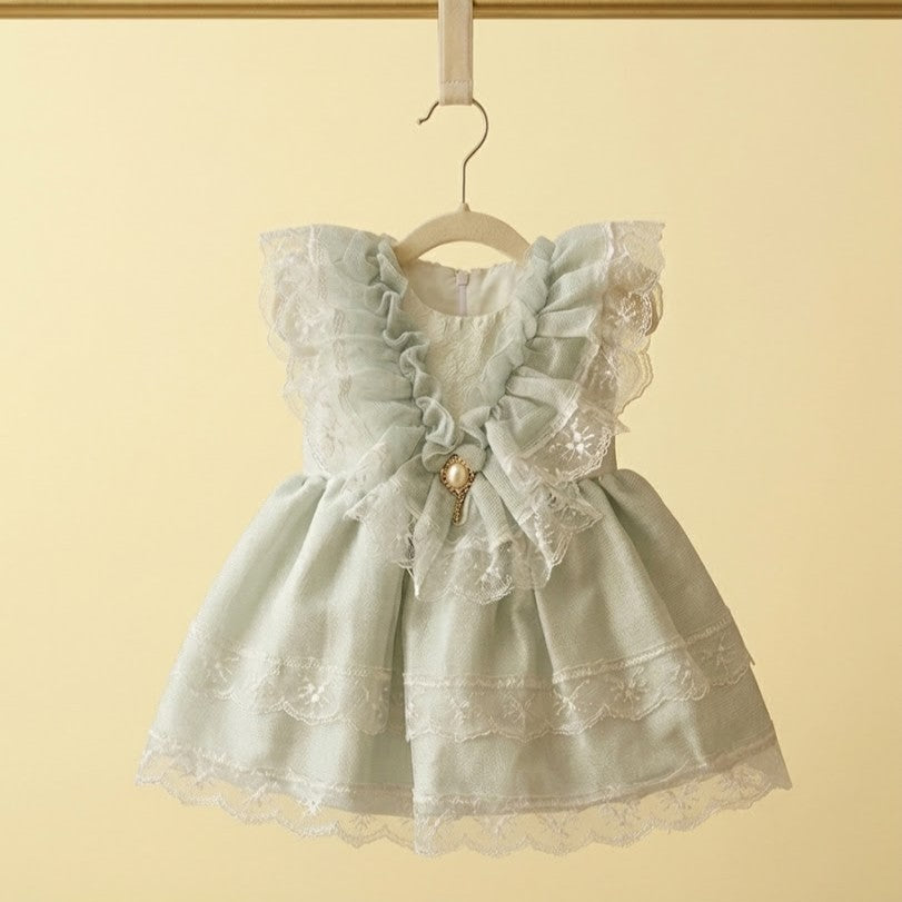 Icy Mint Pearl & Lace Tiered Party Dress Lavanda Styles Icy Mint Pearl & Lace Tiered Party Dress Lavanda Styles