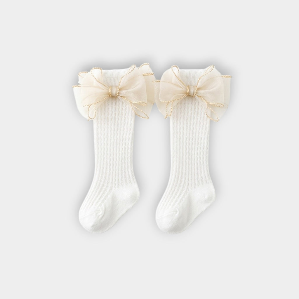 Ethereal Organza Bow Knee-High Socks