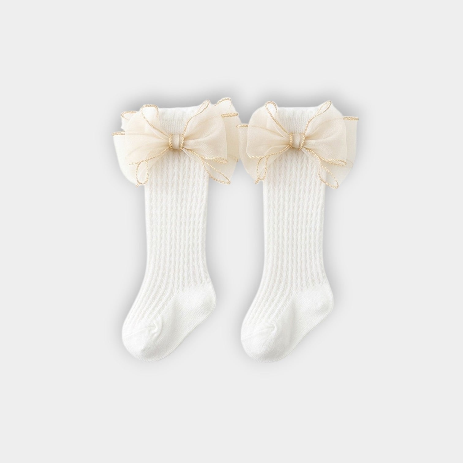Ethereal Organza Bow Knee-High Socks
