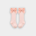 Luxe Velvet Bow Textured Knee-High Socks