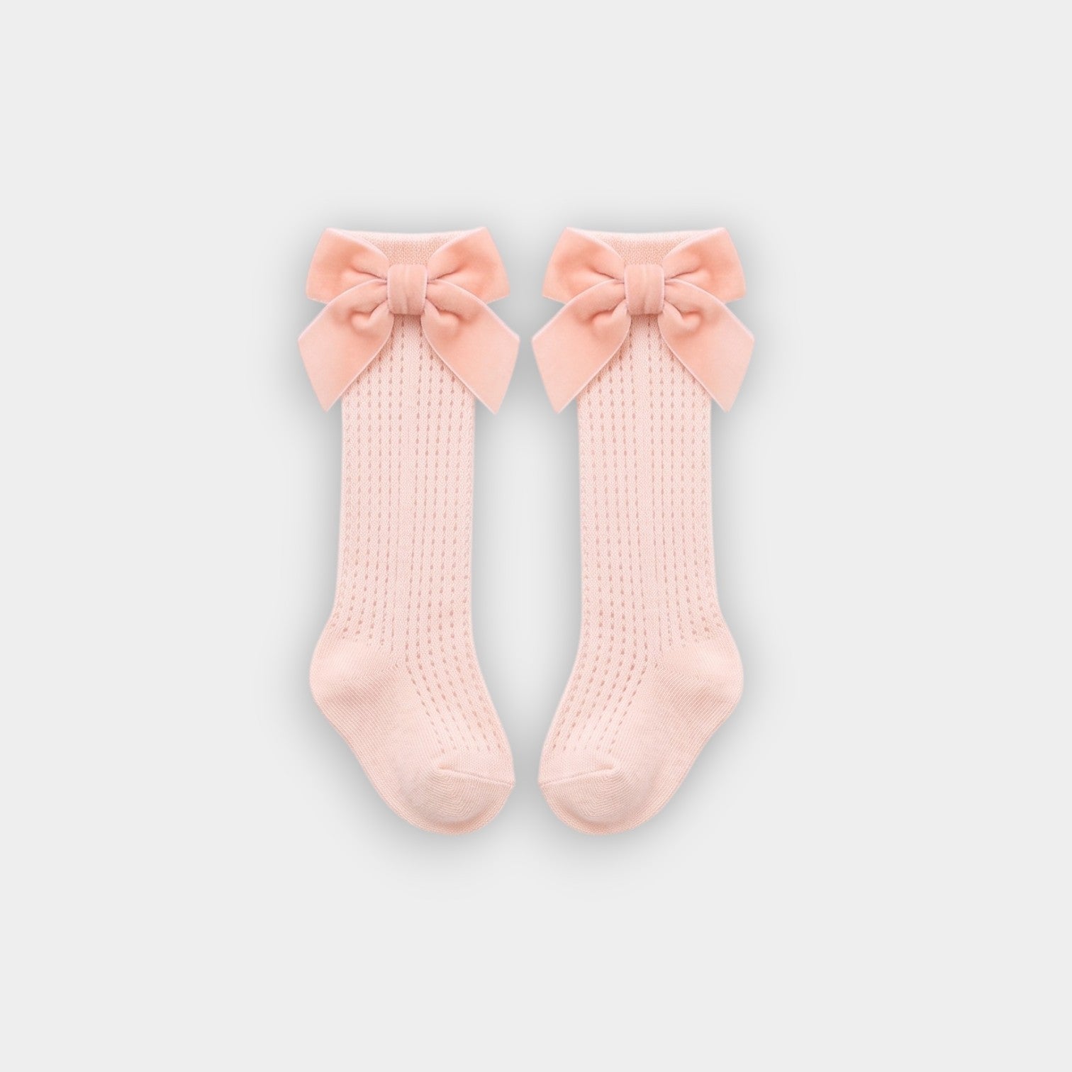 Luxe Velvet Bow Textured Knee-High Socks