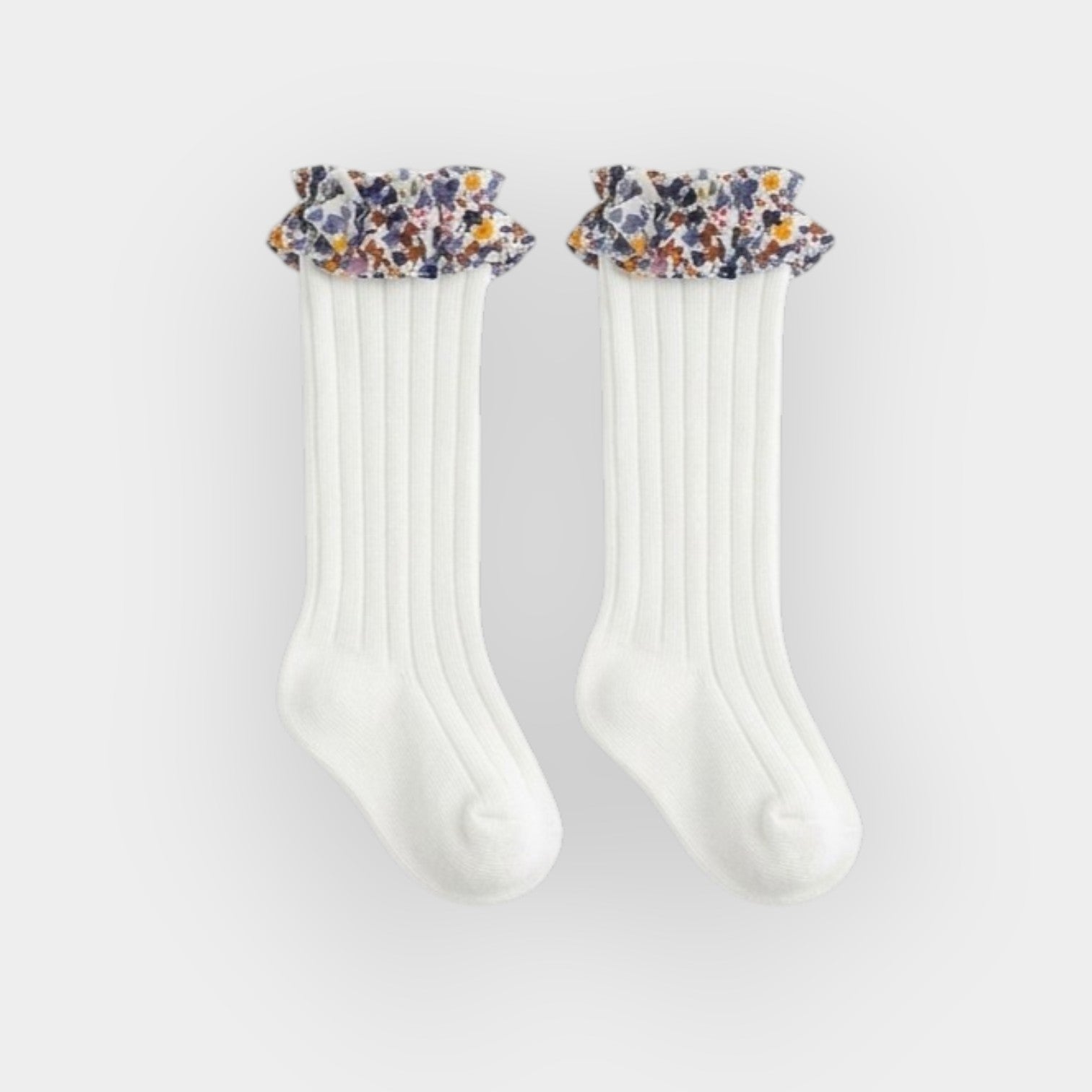 Girls Floral Ruffle Knee High Socks – Baby & Toddler