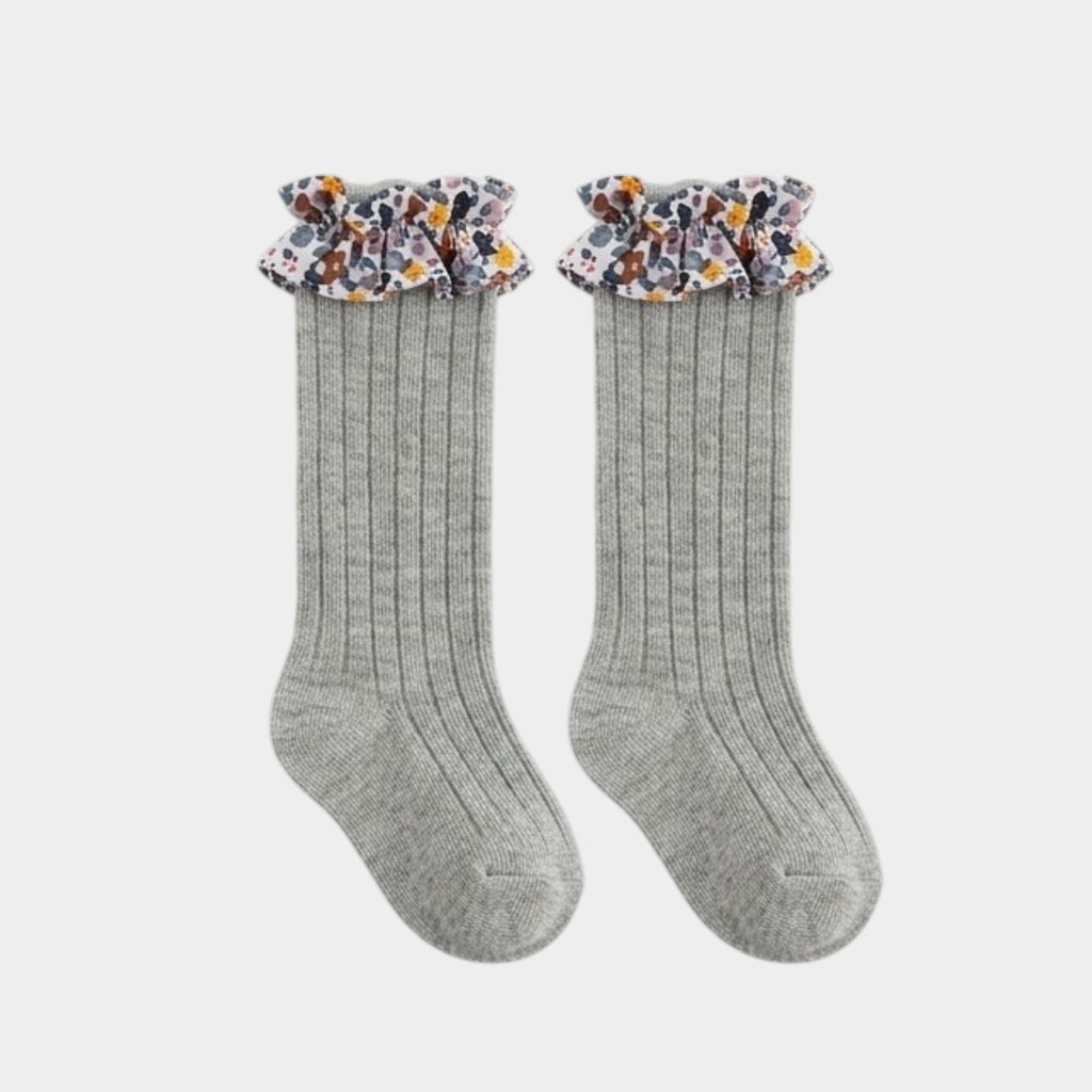 Girls Floral Ruffle Knee High Socks – Baby & Toddler