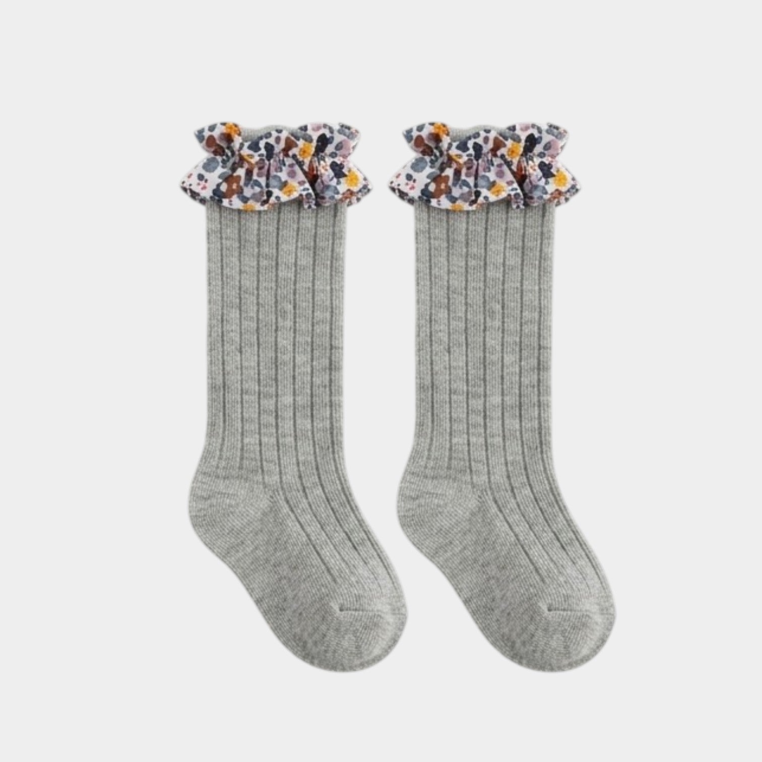 Girls Floral Ruffle Knee High Socks – Baby & Toddler