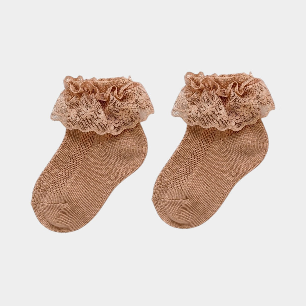 Vintage Floral Lace Pointelle Ankle Socks