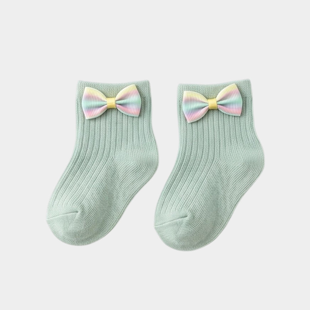 Sweet Petite Bow Ribbed Ankle Socks