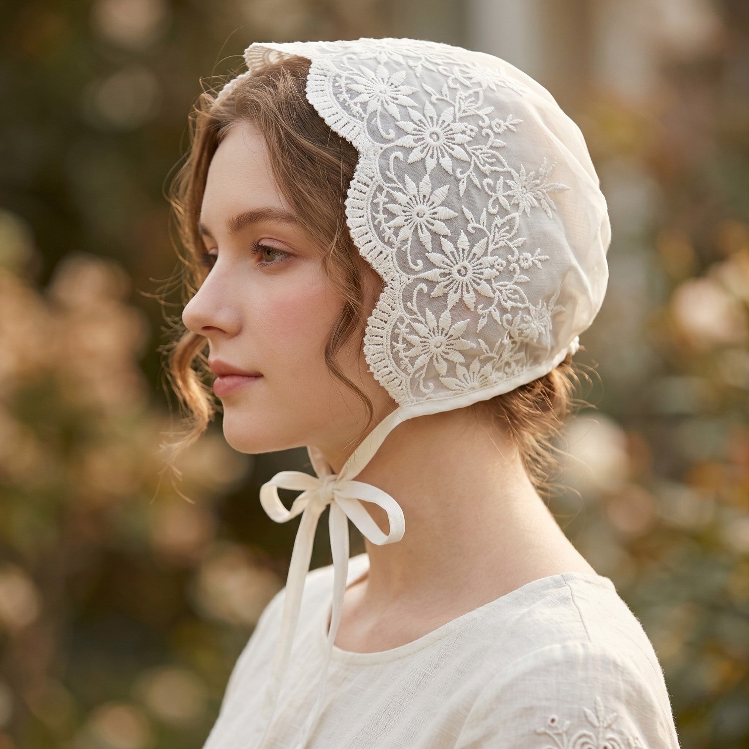 Classic White Lace Heirloom Bonnet