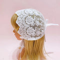 Ethereal White Floral Lace Bonnet