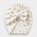 Vintage Floral Ribbed Bow Turban