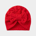 Vibrant Red Chevron Ribbed Bow Turban