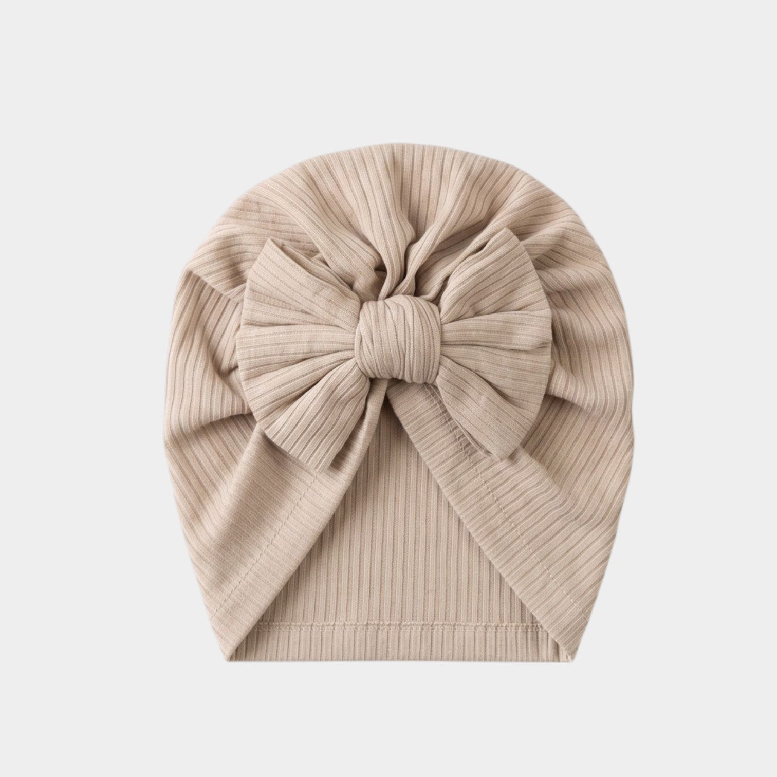 Earthy Ribbed Statement Bow Turban