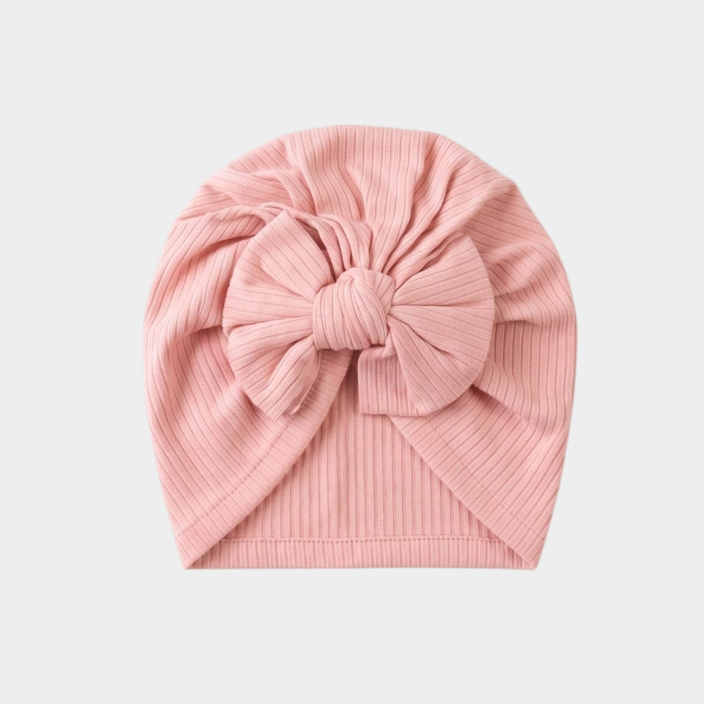 Earthy Ribbed Statement Bow Turban