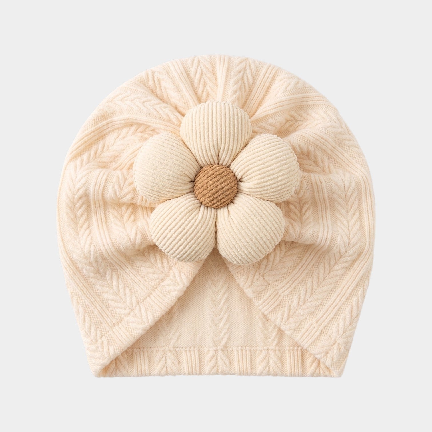 Neutral Chevron Knit Bloom Turban