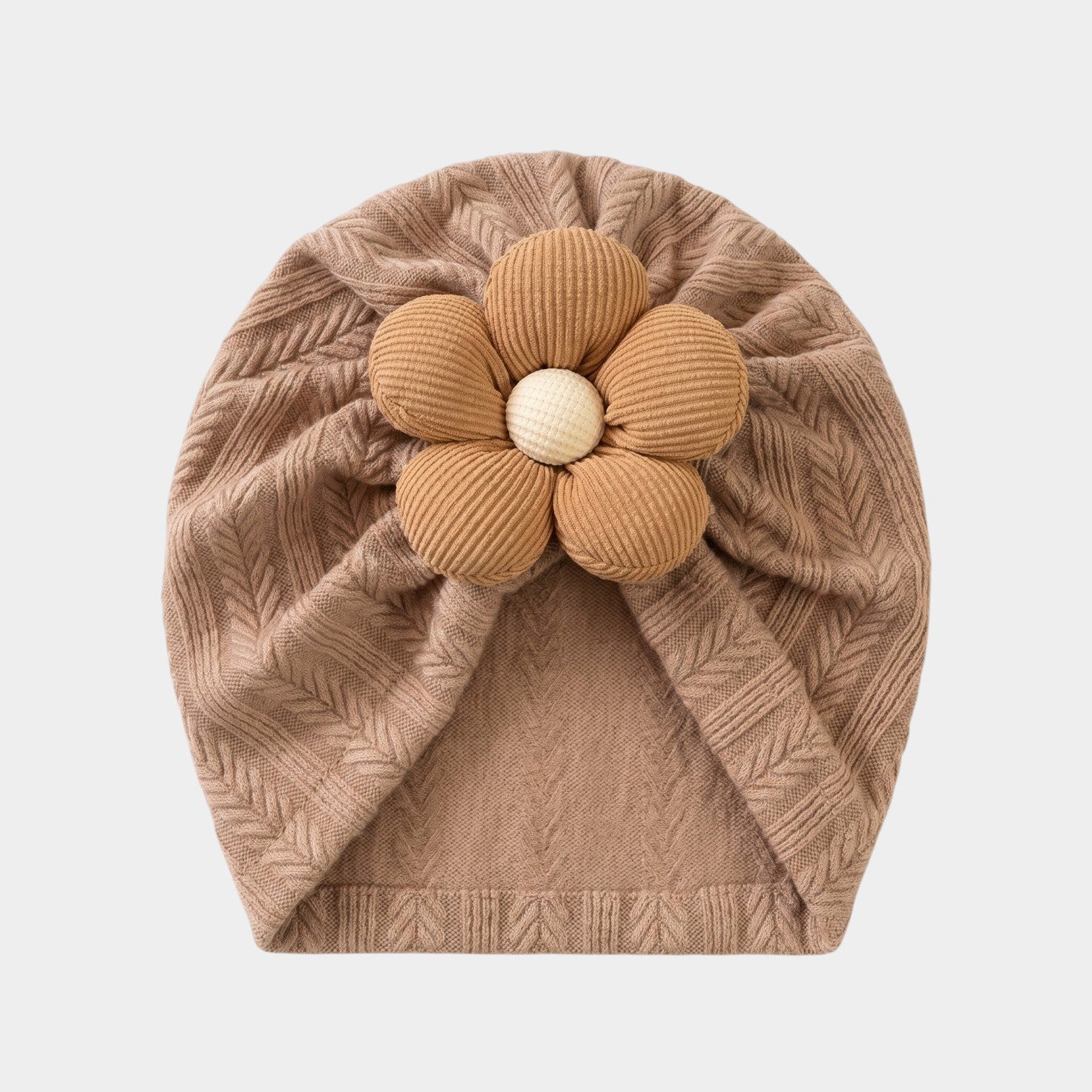 Neutral Chevron Knit Bloom Turban