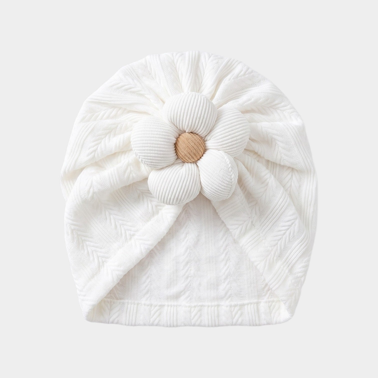 Neutral Chevron Knit Bloom Turban