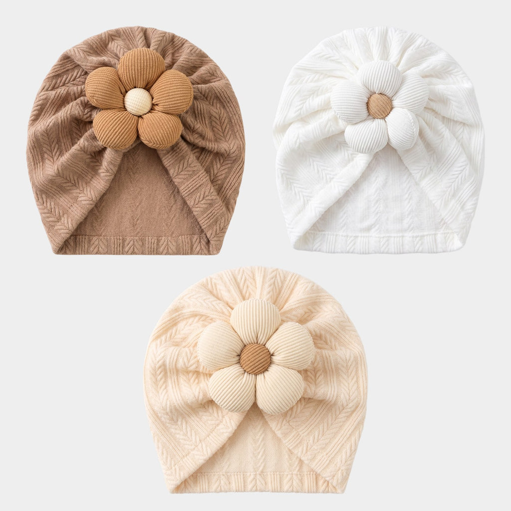 Neutral Chevron Knit Bloom Turban