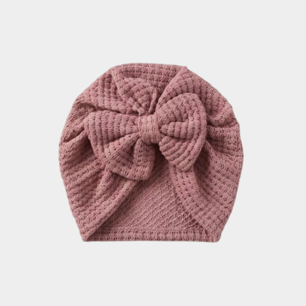 Waffle Knit Statement Bow Turban
