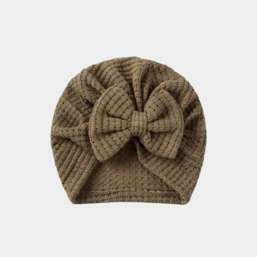 Waffle Knit Statement Bow Turban