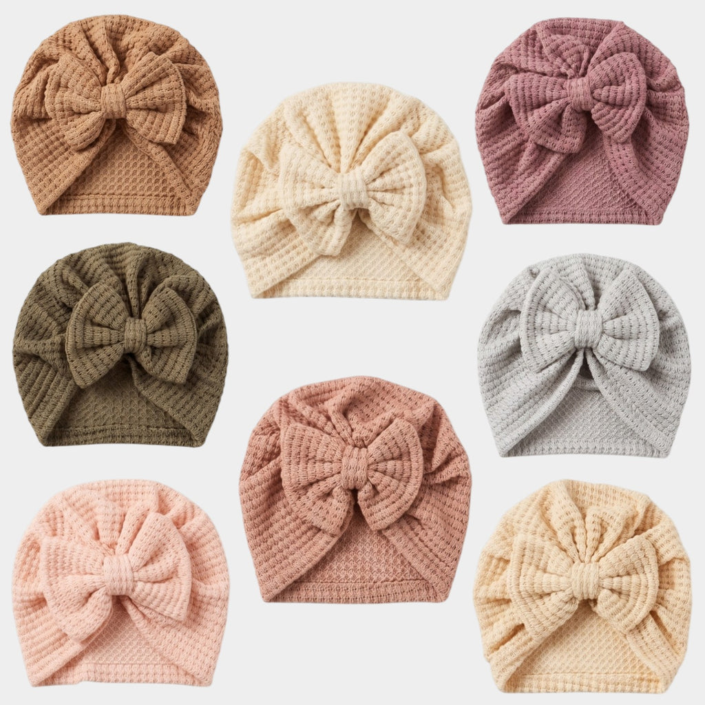Waffle Knit Statement Bow Turban