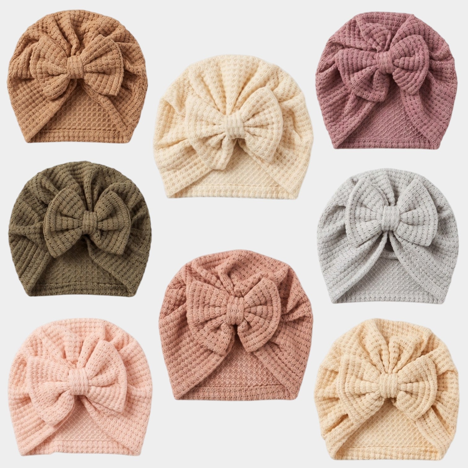Waffle Knit Statement Bow Turban