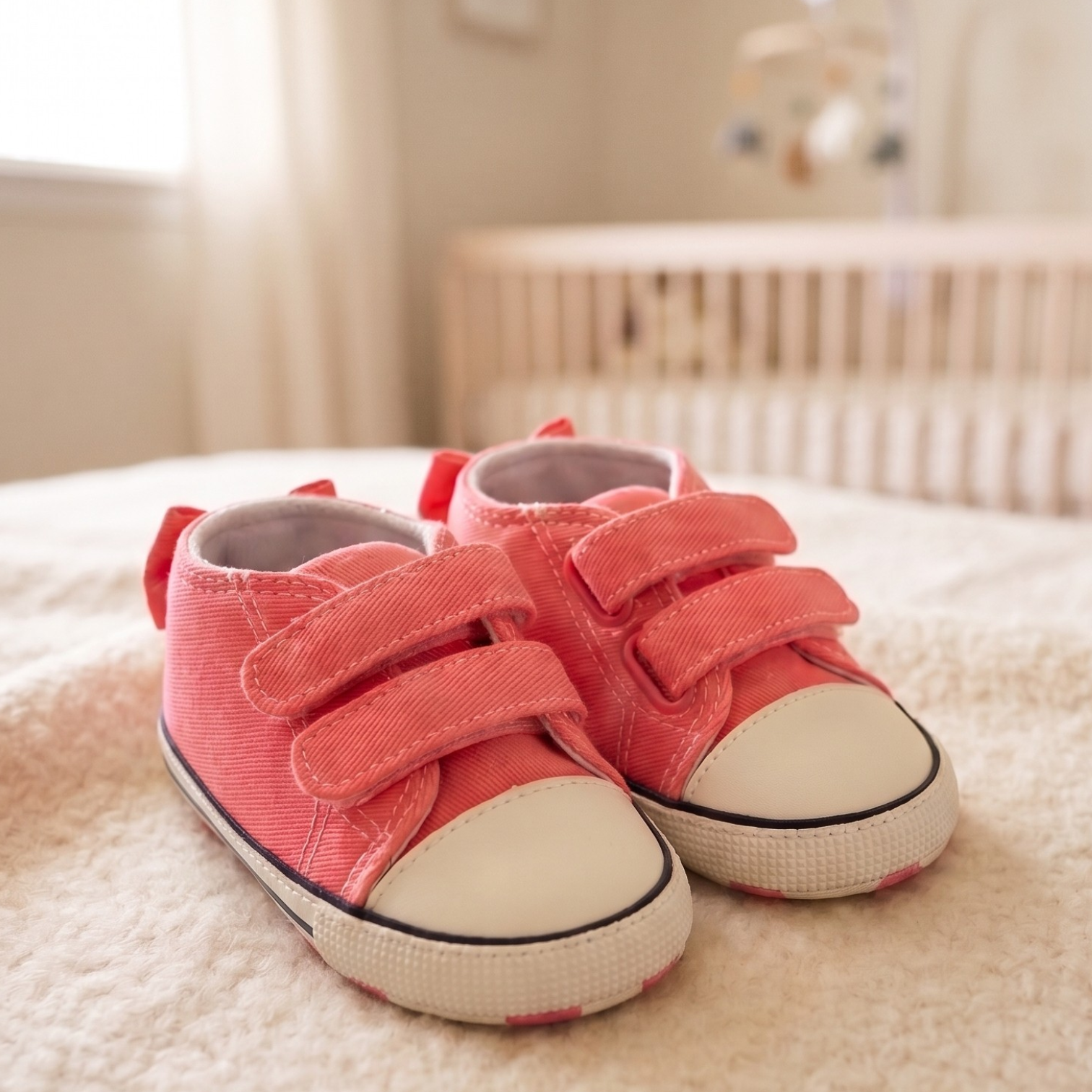 Coral Pink Canvas Bow Sneakers