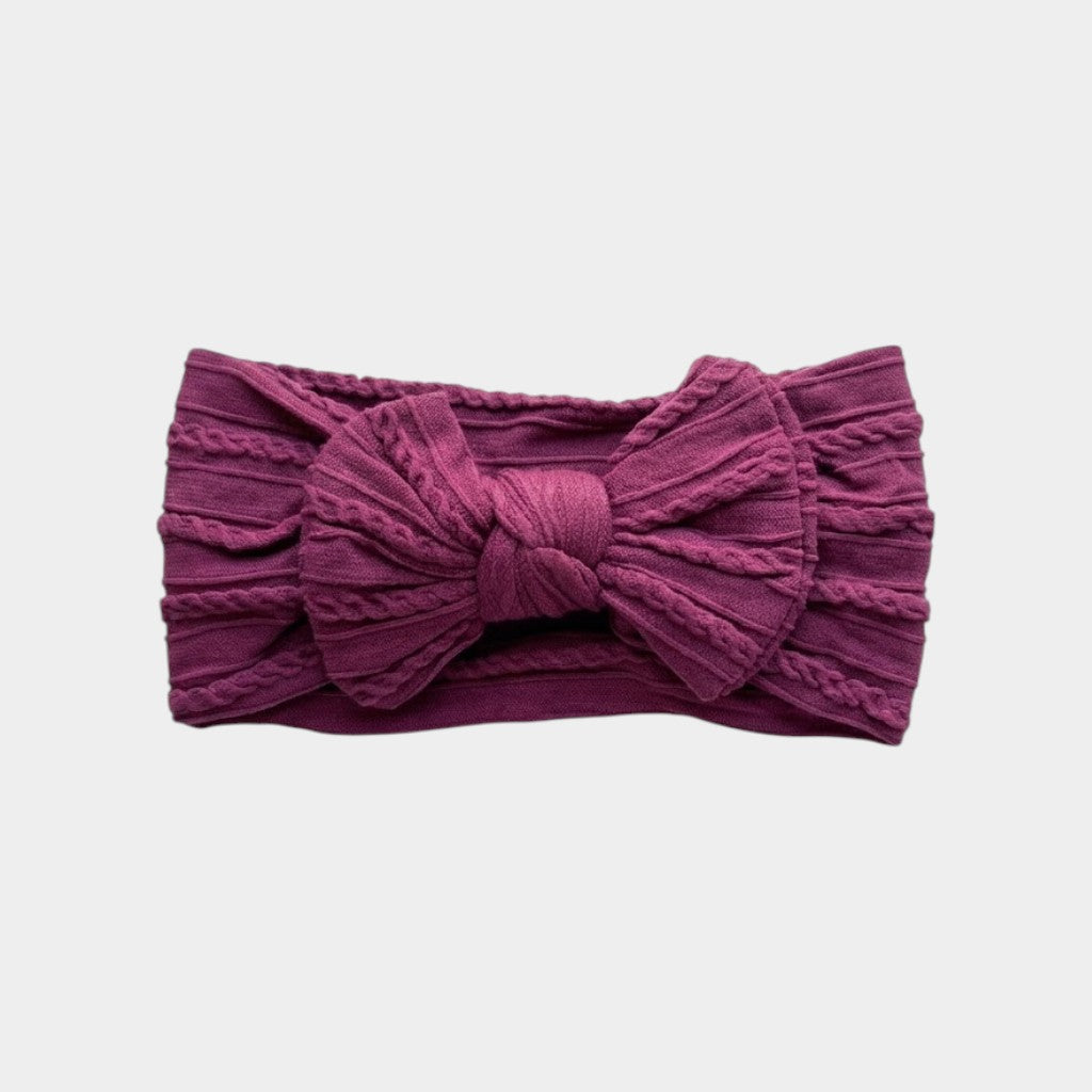 Cozy Cable Knit Knotted Bow Headwrap