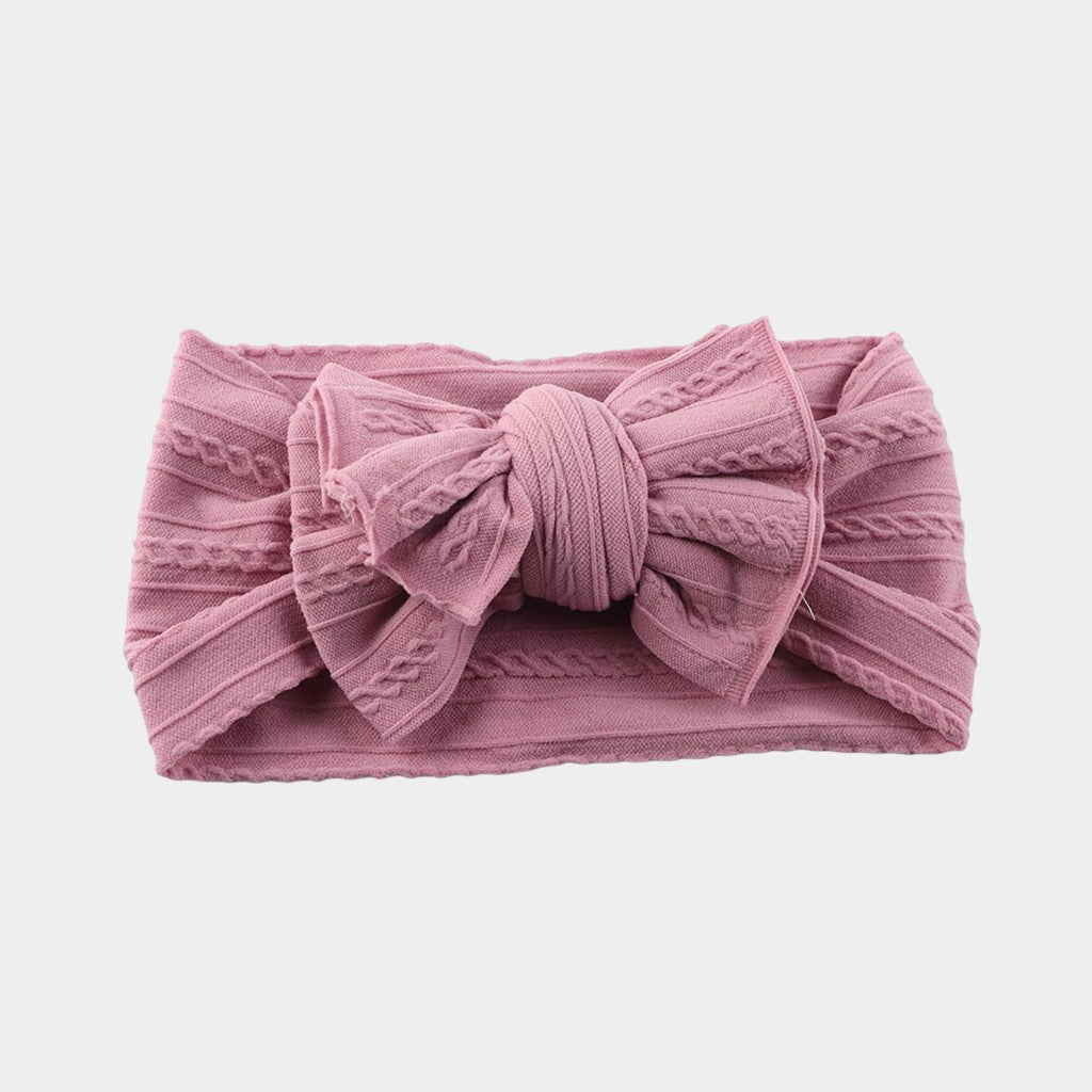 Cozy Cable Knit Knotted Bow Headwrap
