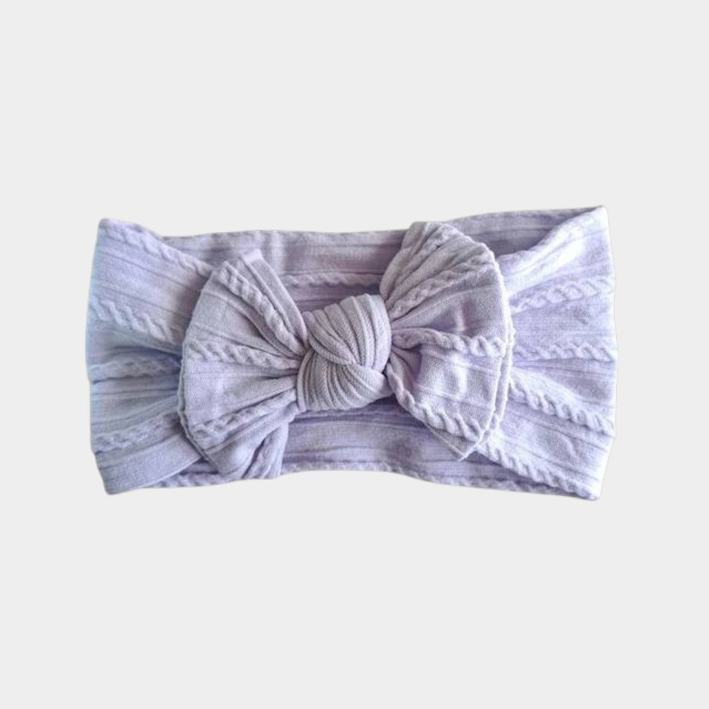 Cozy Cable Knit Knotted Bow Headwrap