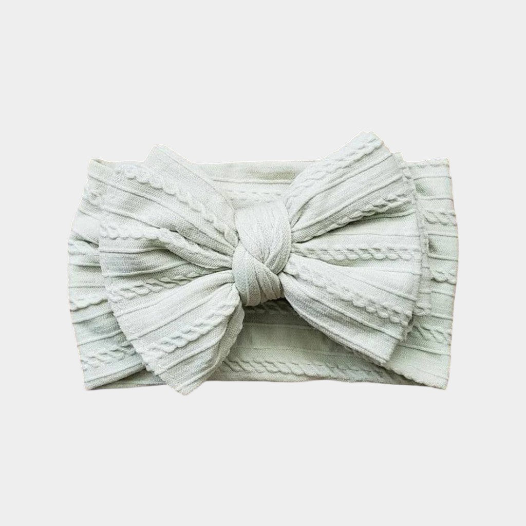 Cozy Cable Knit Knotted Bow Headwrap