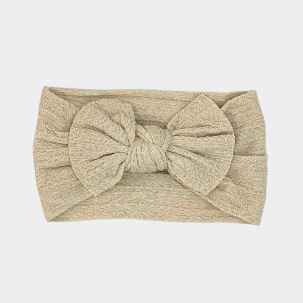 Cozy Cable Knit Knotted Bow Headwrap