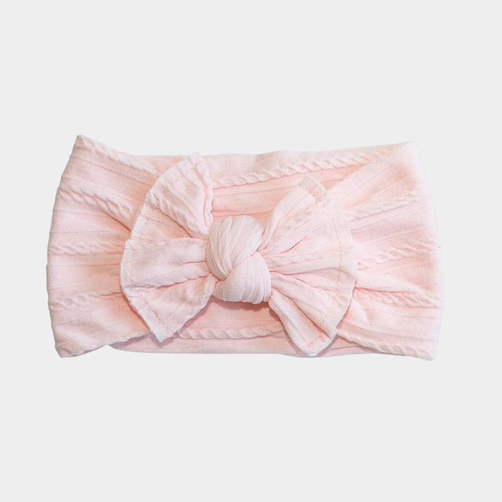 Cozy Cable Knit Knotted Bow Headwrap
