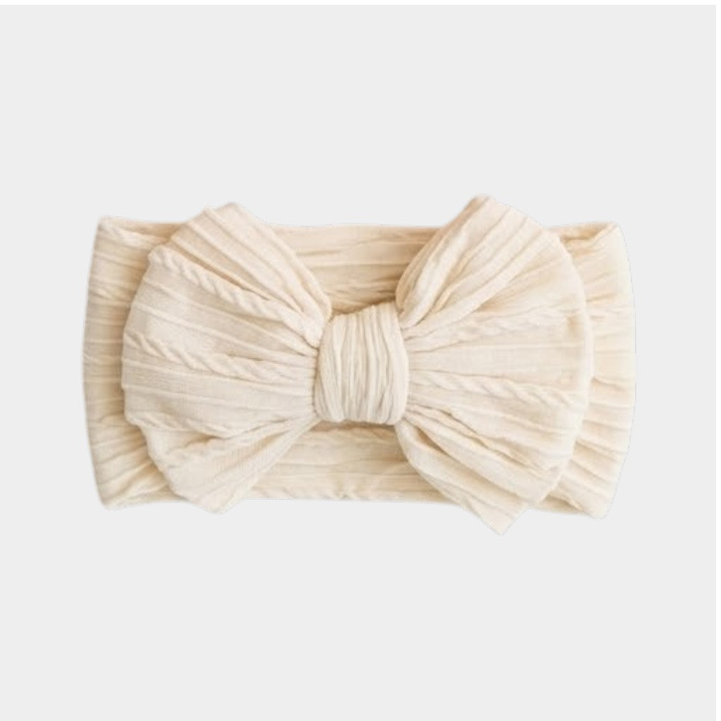 Cozy Cable Knit Knotted Bow Headwrap