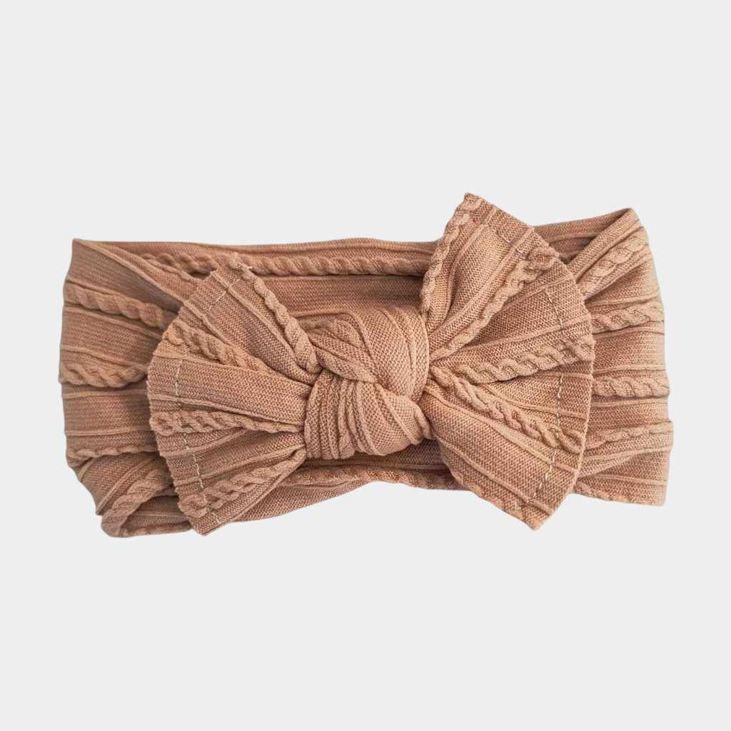 Cozy Cable Knit Knotted Bow Headwrap