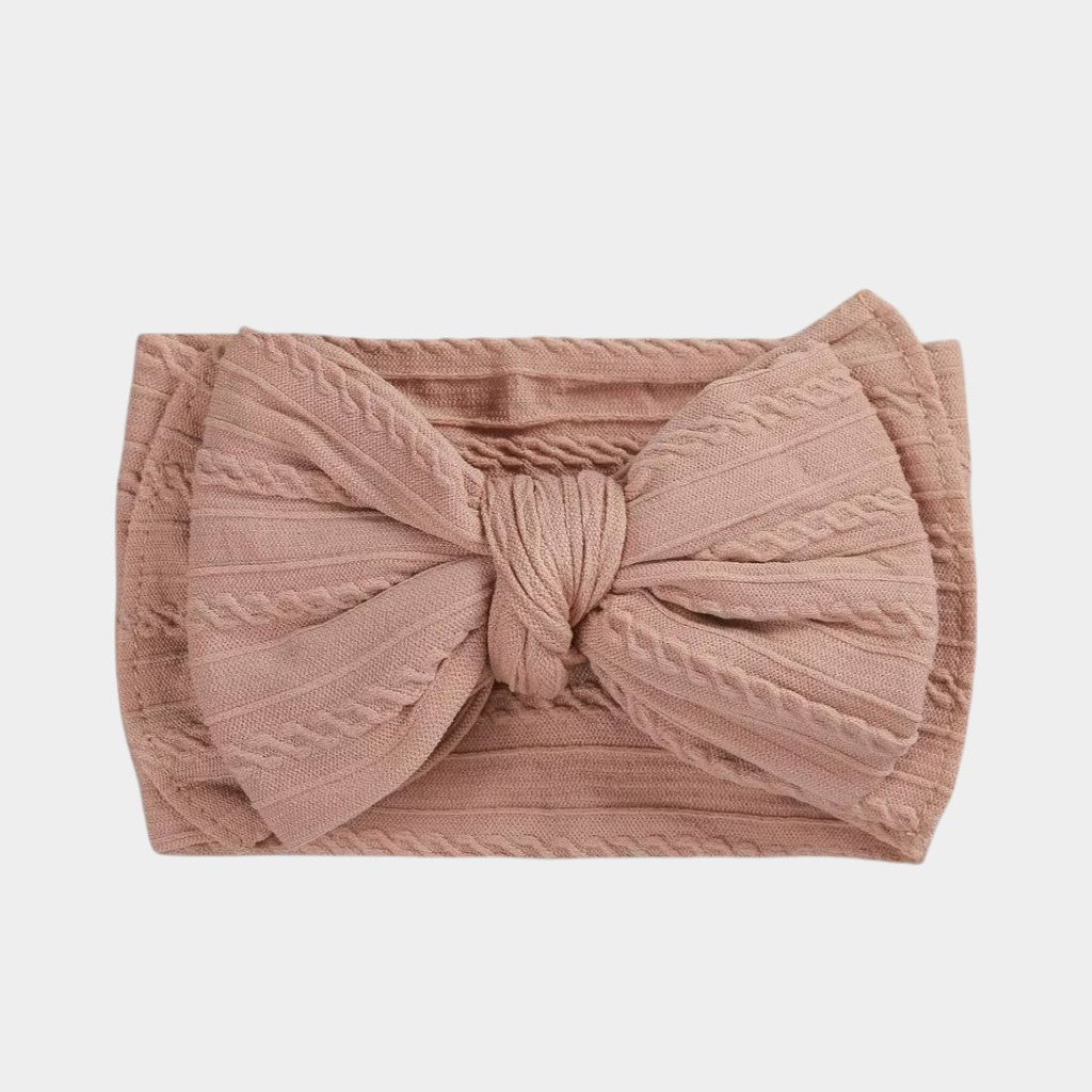 Cozy Cable Knit Knotted Bow Headwrap