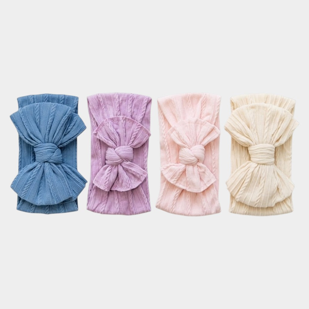 Cozy Cable Knit Knotted Bow Headwrap