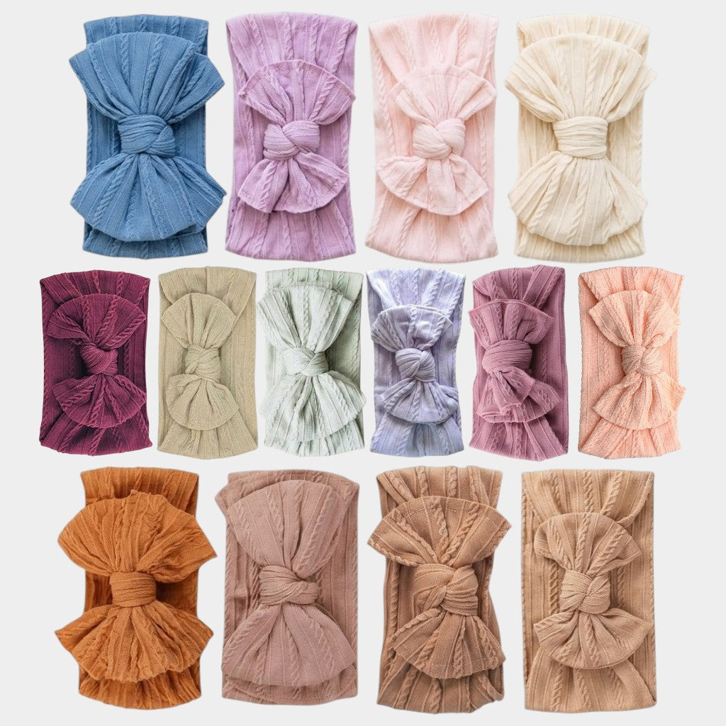 Cozy Cable Knit Knotted Bow Headwrap