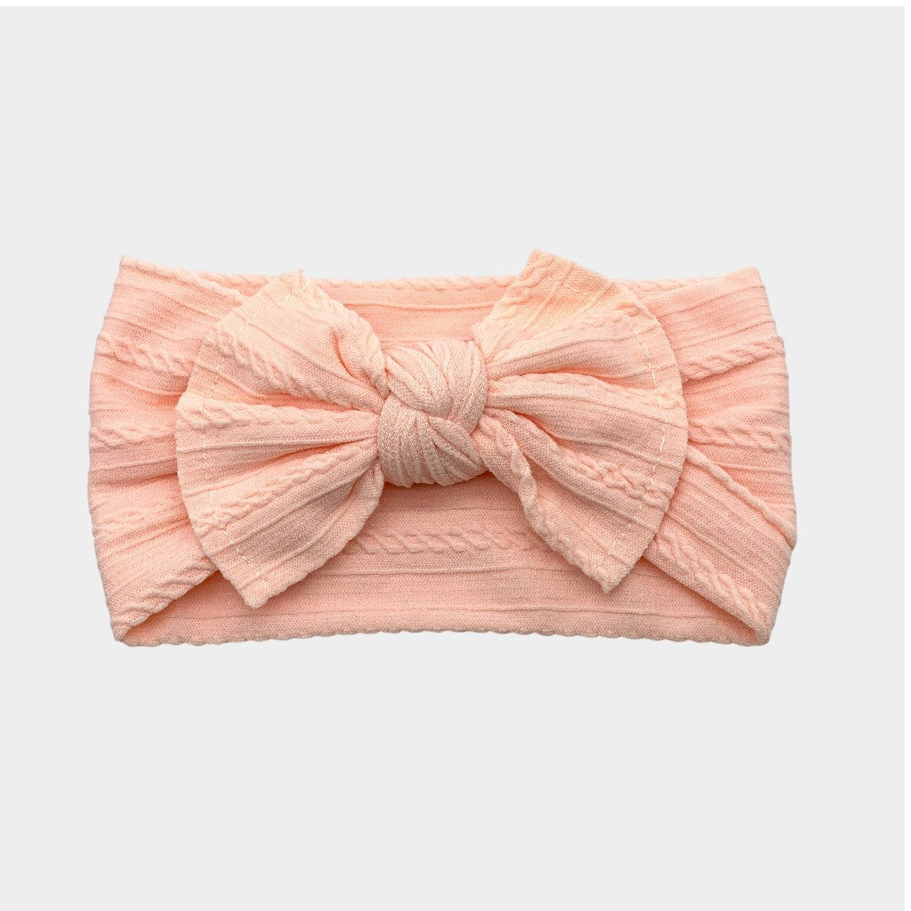 Cozy Cable Knit Knotted Bow Headwrap