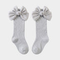 Ecru & Shimmering Silver Bow Knee-Highs