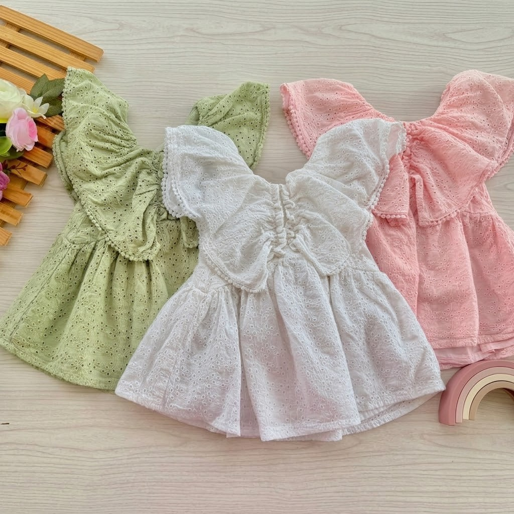 Spring Blossom Eyelet Ruffle Top Collection